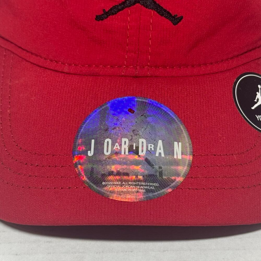 Michael Jordan Youth Hat Adjustable Snapback Red Black Embroidered Jumpman Logo - Picture 2 of 11